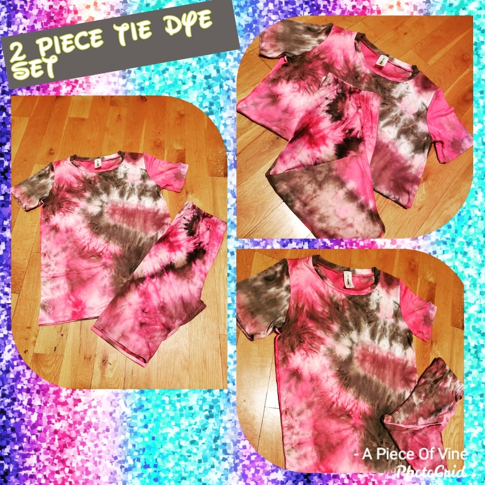 Womens 2 Piece Tie Dye Summer 2 Piece Set